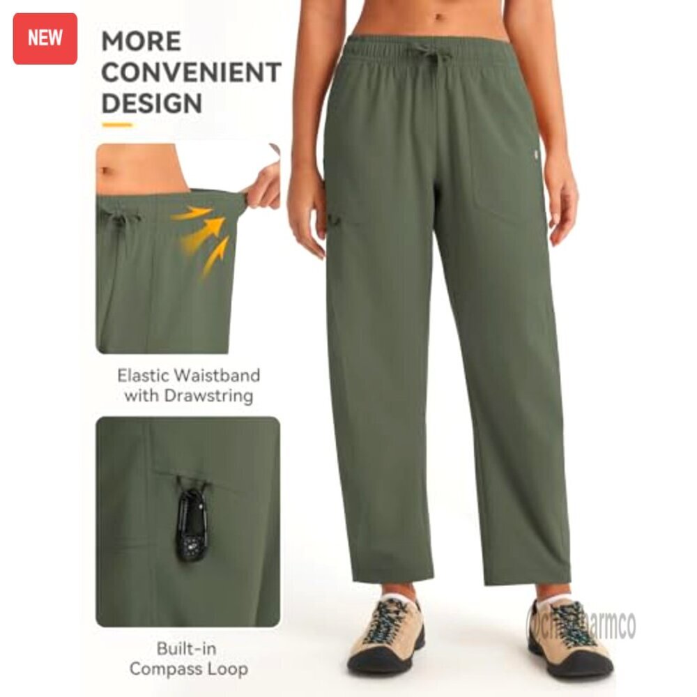 Water Resistant UPF 50+ Hiking Pants Barrel Fit Ankle Cargo 5 Pockets - Picture 4 of 7